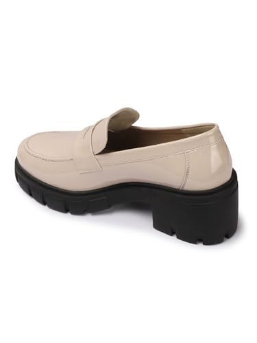 Image of Carlton London Chunky Heel Loafers for Women - Classic Style with Modern Comfort - Perfect for Work & Everyday