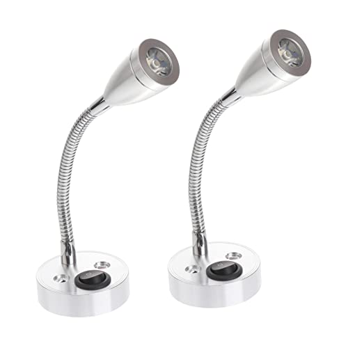 QUMIIRITY 2Pcs Flexible Gooseneck LED Reading Lights Modern Bedside Lamps for Bedroom Home Office Comfortable Night Reading Light