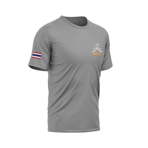 TAO MARTIAL Camiseta Muay Thai Camiseta deportiva Quick Dry Ligero Transpirable, gris, XXL