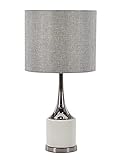 Deco 79 39983 Table Lamp, Light Gray/Dark Gray