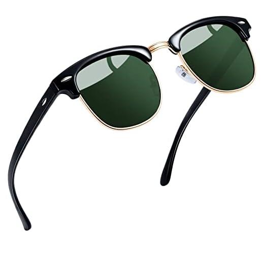Joopin Classique G15 Mode Lunettes de Soleil Homme Polarisées et Rétro Lunette de Soleil Femme Pas Cher UV400 Vert Foncé