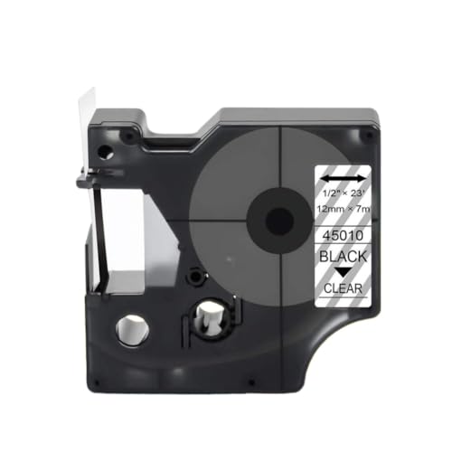 ���x�� D1 �e�[�v 6 9 12 �~�����[�g�� 45013 40913 43613 45010 45016 45018 �ɓK�� LabelManager 160 280 ���x���}�V���ƌ݊��� (Black on Clear)