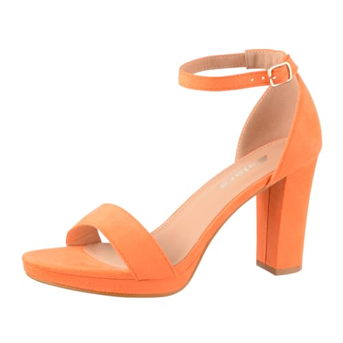 Elara Damen Pumps High Heels Chunkyrayan WW100 Orange-38