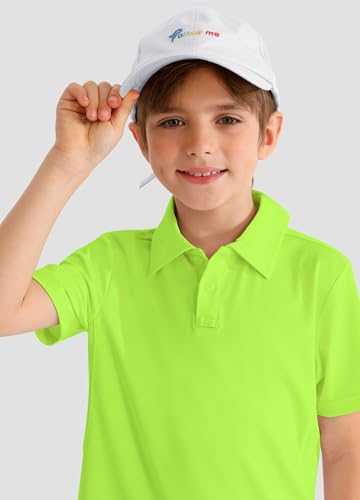 Image of MIVEI Kids' Performance School Uniform Polo Shirt Breathable UPF50+ | Youth Boys Girls Short Sleeve Golf Collared Shirts Grid Dry Fit Wrinkle Free Stretch Lightweight Cool Athletic Button Dress