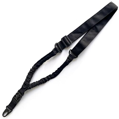 Quick Release Single Point Adjustable Airsoft Sling Tactical Weapon Gun Rifle Sling Strap Harness (Black)