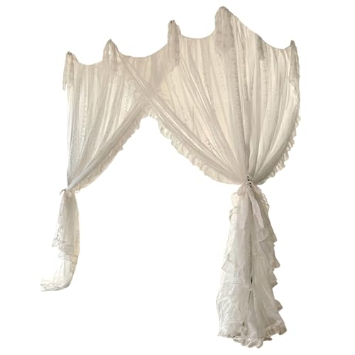 Dosel de Cama Blanco Estilo Princesa Francesa con 3 Aberturas 2