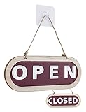 Open closed signs for business Rustic Wooden closed signs for door Double-Sided ,Open closed door si