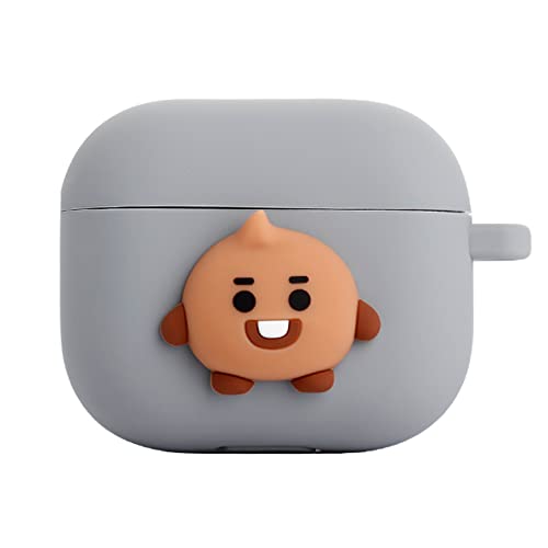 BT21 Capa compatível com Apple AirPods 3ª geração, capa de silicone pastel com carregamento sem fio [mercadoria oficial] [7SABORS] (SHOOKY)