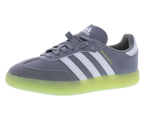 adidas The Velosamba Vegan Unisex Shoes Size 6, Color: Grey Three/Cloud White/Pulse Lime