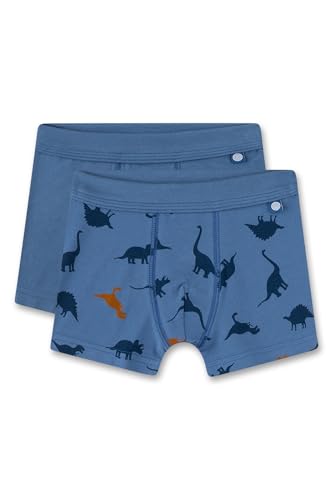 Sanetta Jungen-Hipshorts (Doppelpack) blau | Hochwertige und nachhaltige Unterhose für Jungen aus Baumwoll-Mix. Inhalt: 2er Set Unterwäsche für Jungen 116