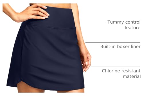 Image of Viodia Women's 18 inch /20 inch Long Swim Skirt High Waisted Modest Swimsuits Skirt Bathing Suit Tummy Control Swim Bottoms