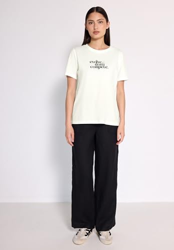 Street One Studio Damski Basic T-shirt z nadrukiem, Off White, 38