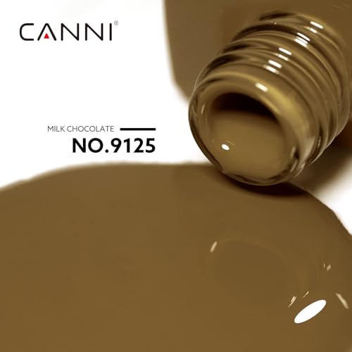 Image of CANNI Brown Gel Nail Polish, 1Pcs Brown Gel Polish Color Nail Polish High Gloss Soak Off U V Nail Manicure Salon DIY