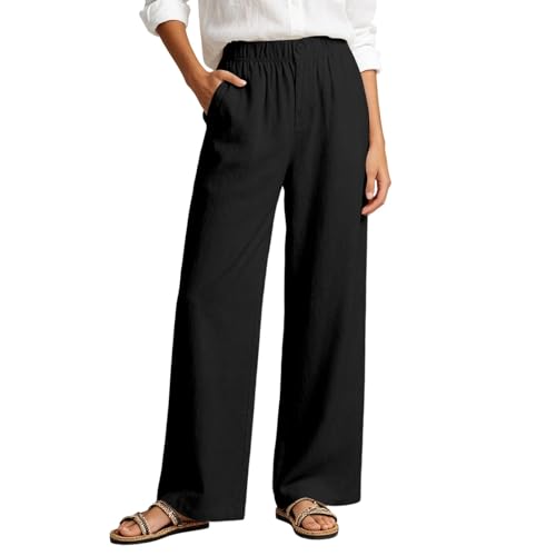 Pantalon palazzo en lin femme élégant en tissu premium