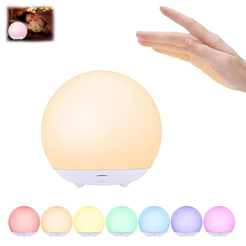 Flip Night Light Baby, Flip Over Night Light for Baby, Egg Light for Nursery, Portable Dimmable Touch Control Night Light, 7 Colors Changing, USB Rechargeable Lamp with Warm Light ( Color : 1pcs )