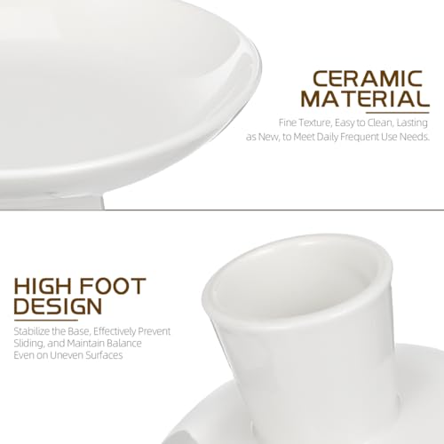 Image of balacoo Footed Fruit Bowl 6.69 Inch Ceramic Pedestal Bowl Decorative Serving Tray Stable Base for Snacks Fruits Desserts Centerpiece Kitchen Dining Table