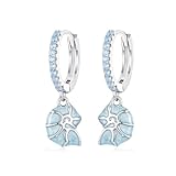 RUKYF Sterling Silver Dangle Hoop Earrings for Women Sea Snail Earrings...