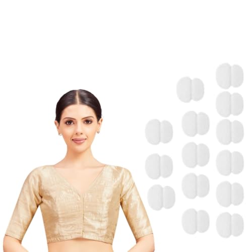 Image of Studio Shringaar Women Readymade Raw Silk V Neck Saree Half Sleeve Blouse