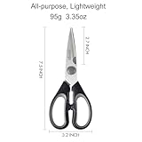 LIVINGO Scissors for Kitchen Use - 2 Pack, 7.5" Sharp Shears for Food, Meat, Chicken, Fish, Vegetables & BBQ - Utility Tools - Bottle Opener, Nut Cracker & Fish Scaler, Dishwasher Safe - Image 2