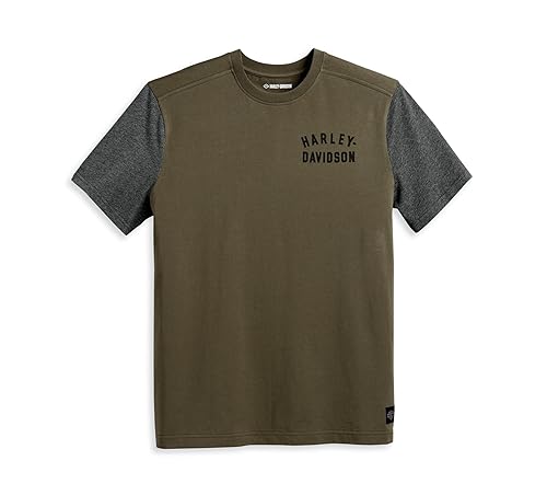 HARLEY-DAVIDSON Men's Staple Colorblock Tee - Colorblocked, Green - 96045-23VM2