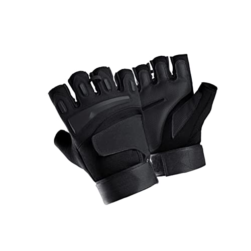FOMIYES 1Pair Comfortable Half Finger Gloves for Fitness and Outdoor Activities Black XL Breathable Shock Absorbing Slip Design for Cycling Riding and Training