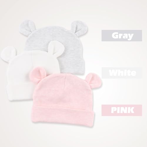 Image of JANGANNSA Cotton Newborn Baby Girls Hat Spring Newborn Boys Hat Cute Rabbit Infant Beanie