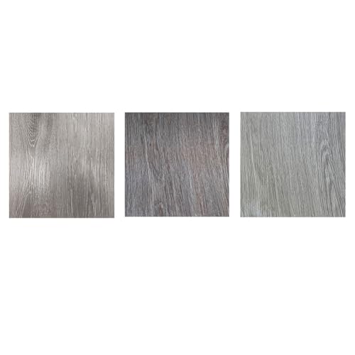 Azulejos de vinilo autoadhesivos KiraKira madera gris impermeables para suelo 6