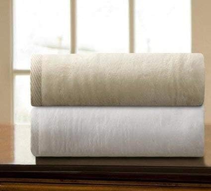 DownTown Company Granny Blanket - 100% Natural Egyptian Cotton Blanket with Pure Cashmere Softness, Imported from Portugal - Premium Throw Blanket for Bed, Sofa, or Couch – King Size, Cream Color