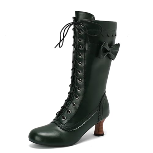 Bottes Lolita Vertes PAYDVOIER à Lacets et Nœud Doux Taille 43