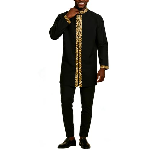 Ensemble caftan musulman homme vêtement dashiki décontracté et costume africain