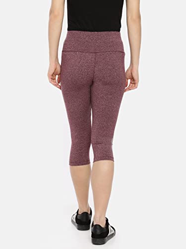 Image of Macrowoman W-Series Active Yoga Capris for Women with High-Rise Poly Cotton Stretch with Flat Waistband and Chafe-Free Fit