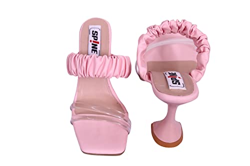 Image of SPINE Mohini Art's Women kitten Heel Slipper (Pink)