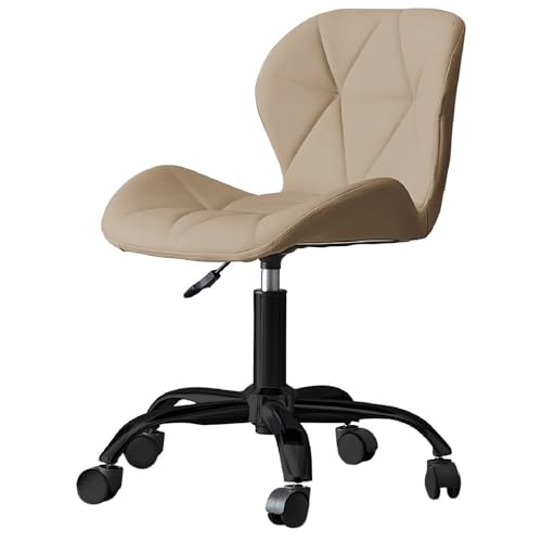 Image of Amazon Brand - Umi Home Swivel Height-Adjustable Faux Leather Office Computer Study Desk Chair for Salon, Spa in Sand Brown Color