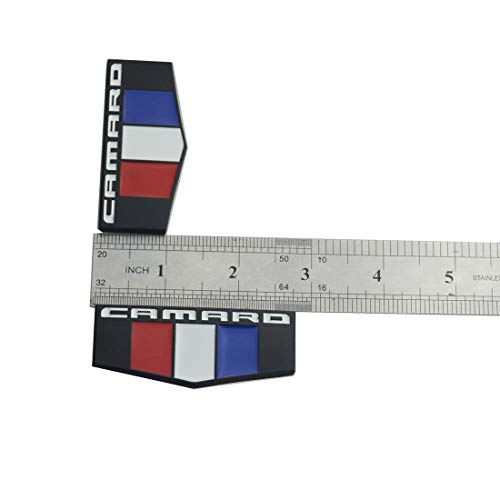 Image of 2X Camaro M Emblems 3D Metal Badge Front Right Left Fender Replacement for Camaro Ss Rs Zl1 (Black White)