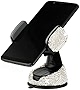 Amiss Universal Bling Cell Phone Holder, 360°Adjustable Car Phone Mount with One More Air Vent Base, Crystal Car Interior Decoration, for Windshield, Dashboard and Air Vent (White)