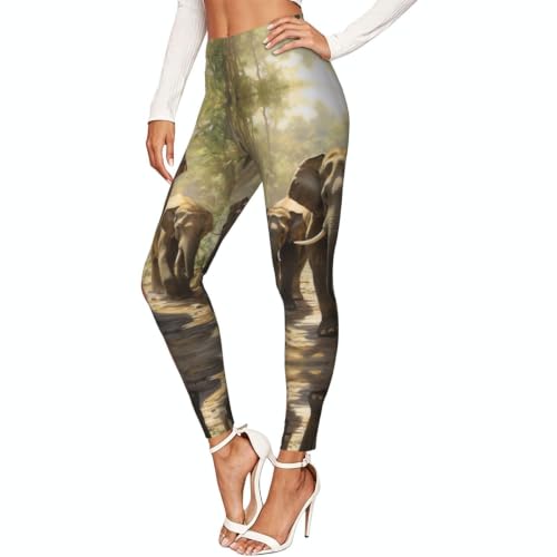 Leggings para gimnasio y senderismo con diseño de elefantes