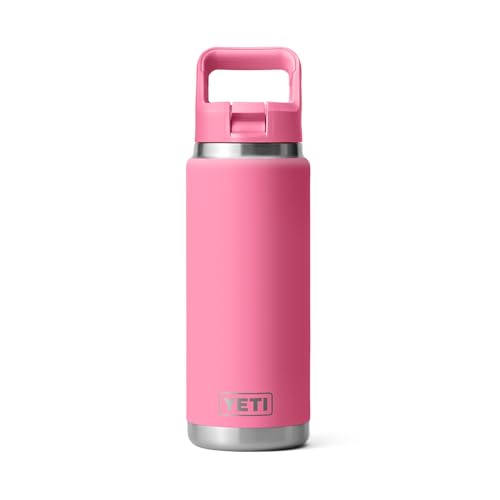 Image of YETI Rambler 26 oz Bottle, Vacuum Insulated, Stainless Steel with Color Matching Straw Cap