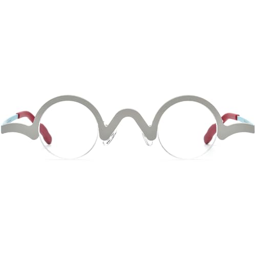 Image of FONEX Colorful Pure Titanium Glasses Frame Women Retro Round Eyeglasses