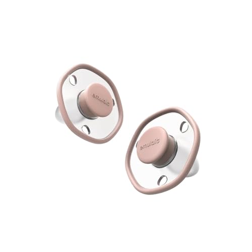 Image of Emulait Baby Pacifier 2-Pack – Soft Silicone Baby Pacifiers for Breastfed Babies, Orthodontic Shape, 6+ Months, Rose