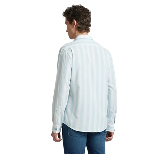 Image of Pepe Jeans Men's Casual Shirt | Striped Shirt for Men| Regular Fit | Vertical Stripes | Full Sleeve | Available in Plus Size