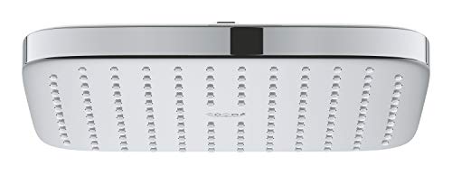 GROHE Vitalio 250, Kopfbrause wassersparend, 8l pro Min (Regendusche mit einer Größe von 25cm x 25cm, Duschkopf mit 1 Strahlart, Brausekopf mit Antikalk System), eckig, chrom, 26695000