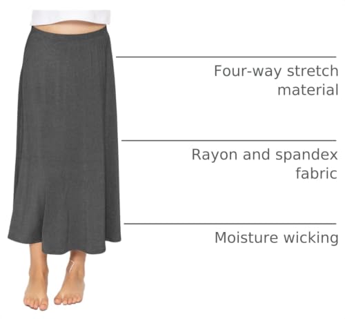Image of STRETCH IS COMFORT Girls Skirts Flowy A Line Knee Length and Ankle Length | Elastic Waist, Kids School Skirt, Girls Maxi Skirt, Black Skirt For Girls, Faldas Para Ninas, Girls Long Skirt, Long skirts