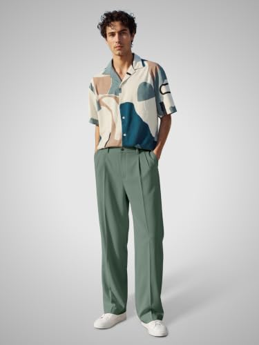 Image of FTX Men's Korean Style Casual Trouser | Premium Lycra Stretch Fabric | Smart Regular Fit | 2 Side Pockets | Comfortable Stretchable Everyday Wear Pants