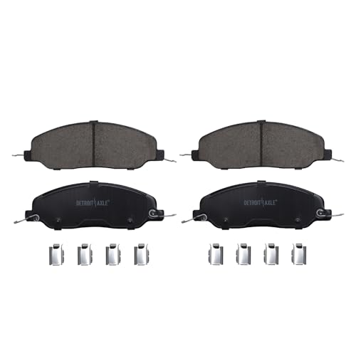 Image of Detroit Axle - Front Brake Pads for Ford 2005-2010 Mustang 2006 2007 2008 2009 Ceramic Brake Pads w /Hardware Replacement