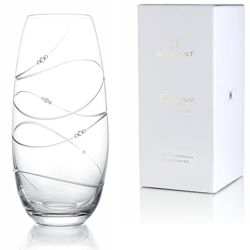 Brilant Serpent Glasvase - Elegante Blumenvase, Deko Glas mit Eingraviertem...