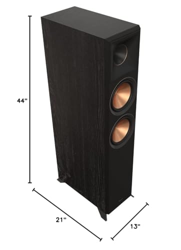 Image of Klipsch RP-6000F II 2.0 Dual Floorstanding Speaker Pair with 90 x 90 Hybrid Tractrix Horn, 1 inch LTS Tweeter, 6.5 inch Cerametallic Woofers, and Dolby Atmos Options for Premium Home Theater Sound in Ebony