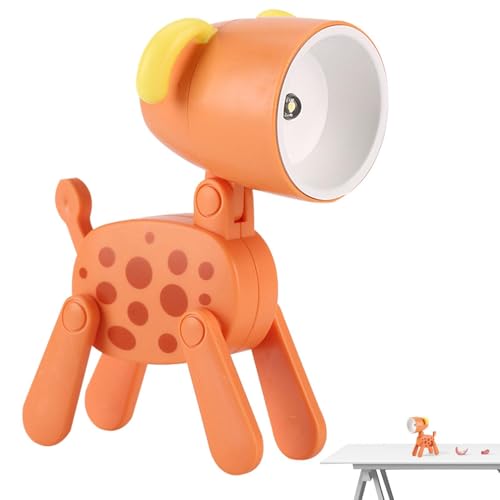 Lámpara LED de escritorio para perro, luz nocturna ligera con forma de perro, soporte plegable para teléfono para mesa, decoración de escritorio, lámpara de noche alimentada por pilas para estudiantes