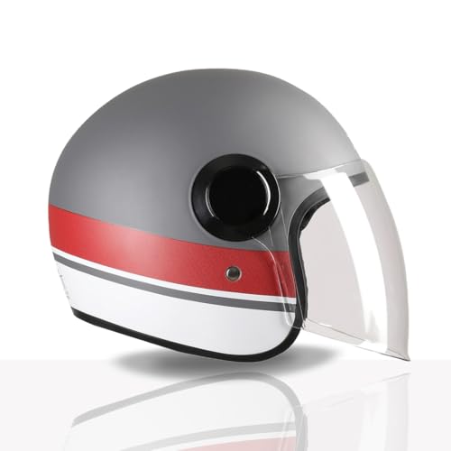 Image of TVS Silk Route Helmet for Men & Women | Vintage Open Face Helmet with Clear Visor | ISI & DOT Certified | ABS Shell | EPS Liner | Retro Stylish for City & Highway Riding