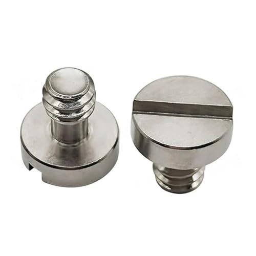 1/4-20 3/8-16 UNCスレッドカメラネジ クイックリリースプレート用 10個 スロット付き丸頭ボルト SUS303 ステンレススチール(5Pcs,1I4-20x8(L2-4mm))