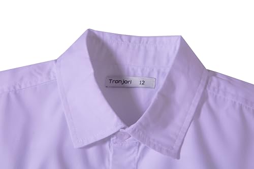 Tronjori Boys Long Sleeve Button Down Casual Woven Dress Shirt Uniform School3